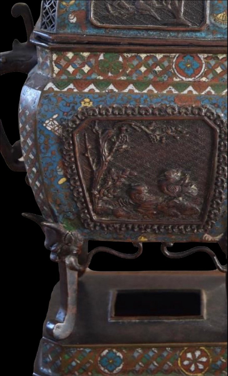 Perfume Burner Decorated With Fô Dogs, Japan 20th Century-photo-3