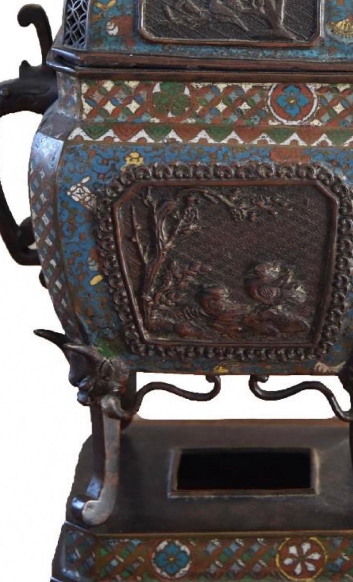 Perfume Burner Decorated With Fô Dogs, Japan 20th Century-photo-4