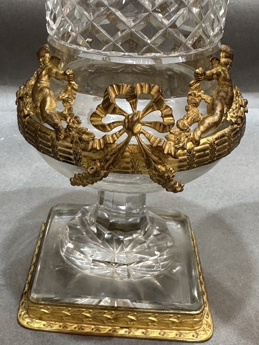 Paire De Vases En Cristal et bronze (Baccarat )-photo-2