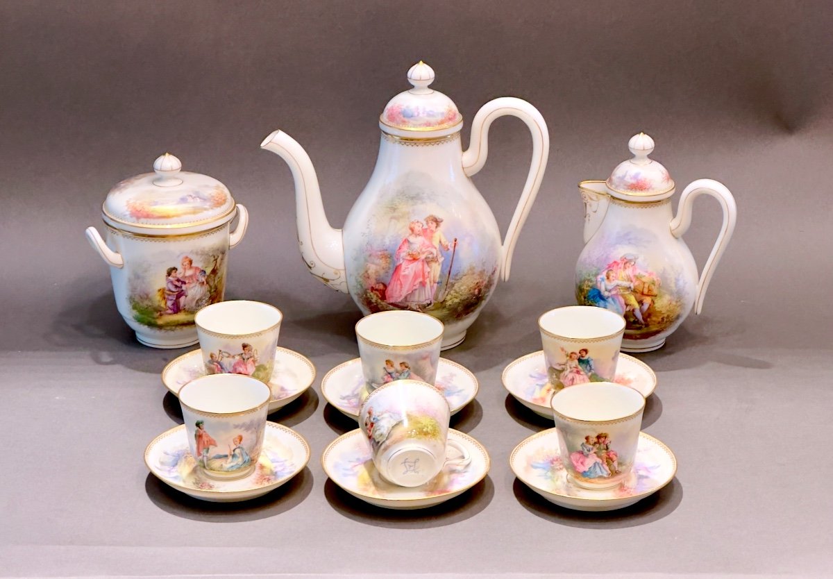 Sevres Porcelain Coffee And Tea Service 