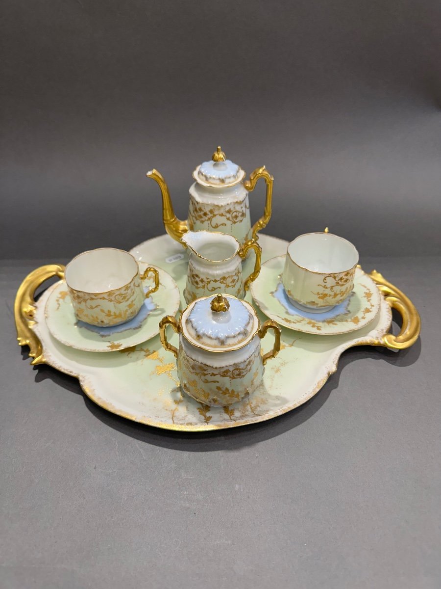 Service à Café, Tête à Tête En Porcelaine De Limoges -photo-2