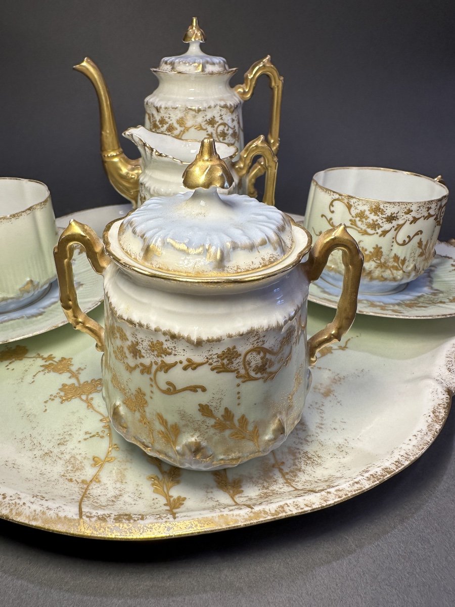 Service à Café, Tête à Tête En Porcelaine De Limoges -photo-1