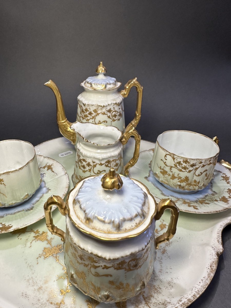Service à Café, Tête à Tête En Porcelaine De Limoges -photo-2