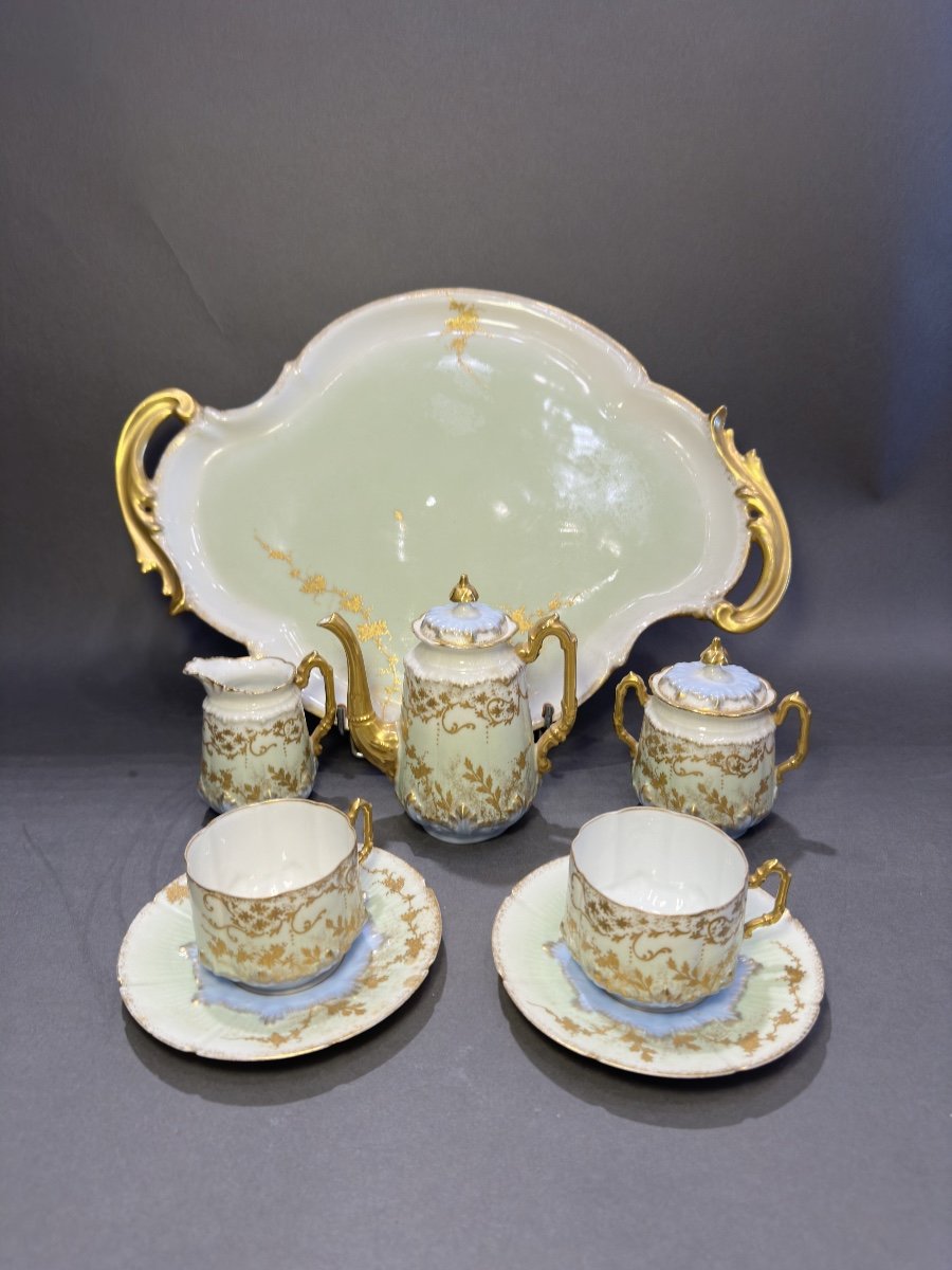 Service à Café, Tête à Tête En Porcelaine De Limoges -photo-5