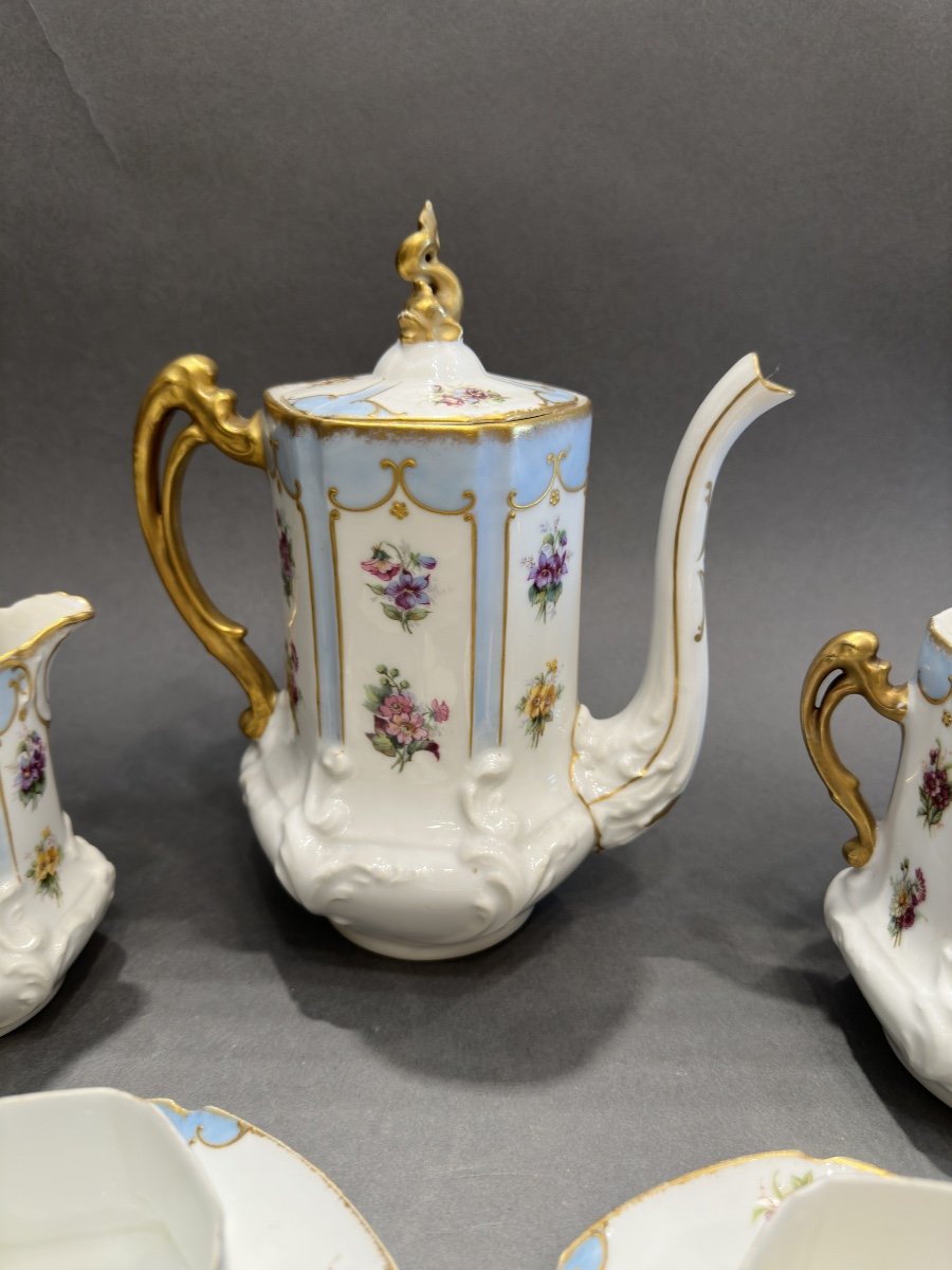 Service à Thé , Café, Tête à Tête En Porcelaine De Limoges-photo-3