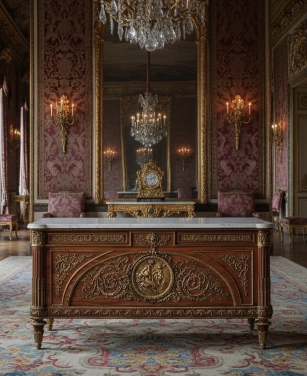  commode d'apparat en bois plaqué mouluré-photo-3