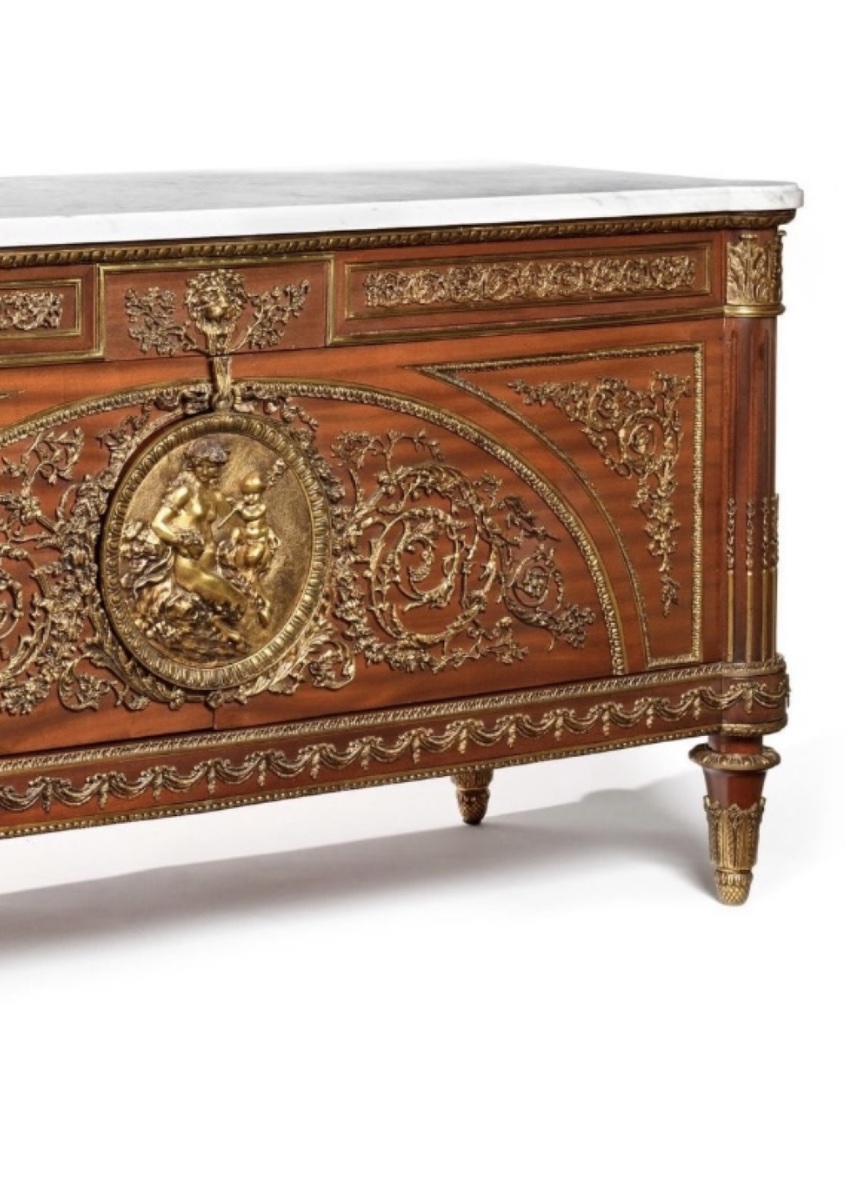  commode d'apparat en bois plaqué mouluré-photo-4