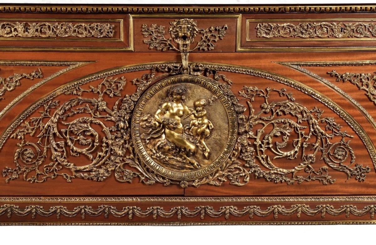  commode d'apparat en bois plaqué mouluré-photo-5