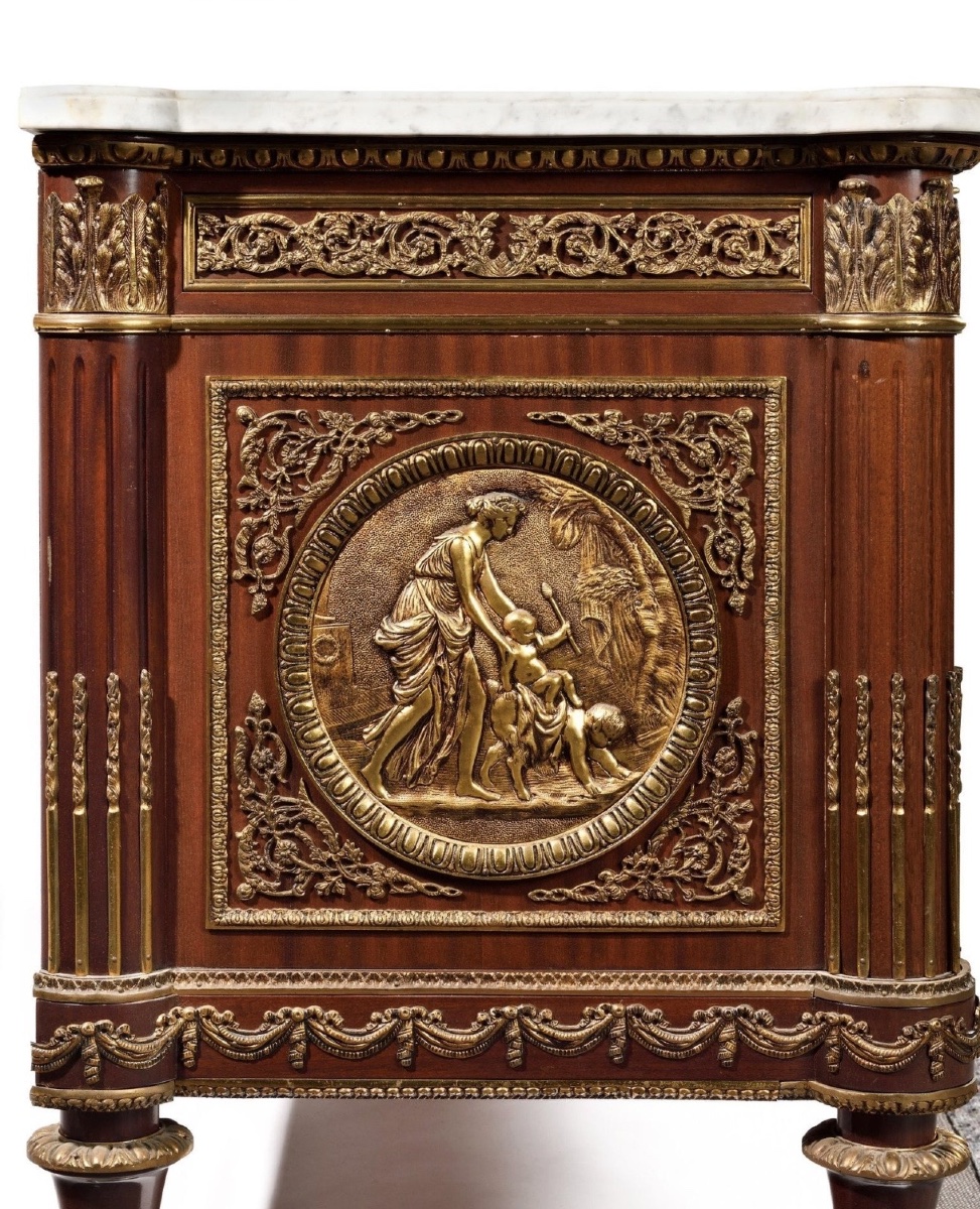  commode d'apparat en bois plaqué mouluré-photo-6