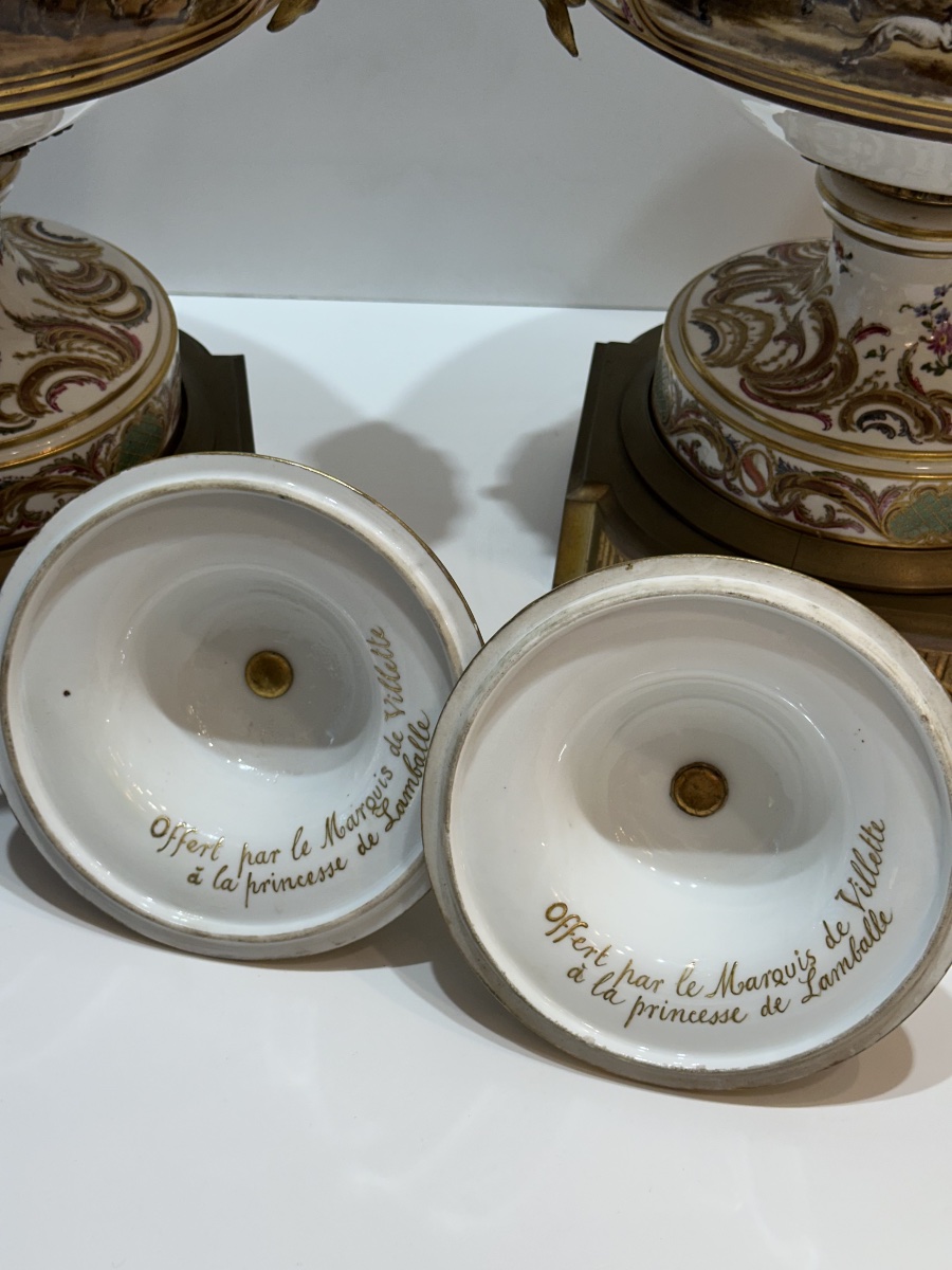  paire de vases couverts en porcelaine de Meissen, XIXᵉ siècle-photo-5