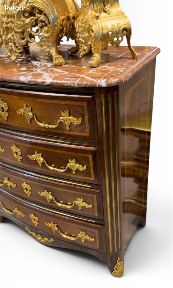 Louis XV-era Marquetry Chest Of Drawers – 18th Century-photo-2