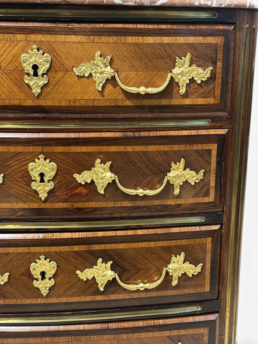 Louis XV-era Marquetry Chest Of Drawers – 18th Century-photo-2