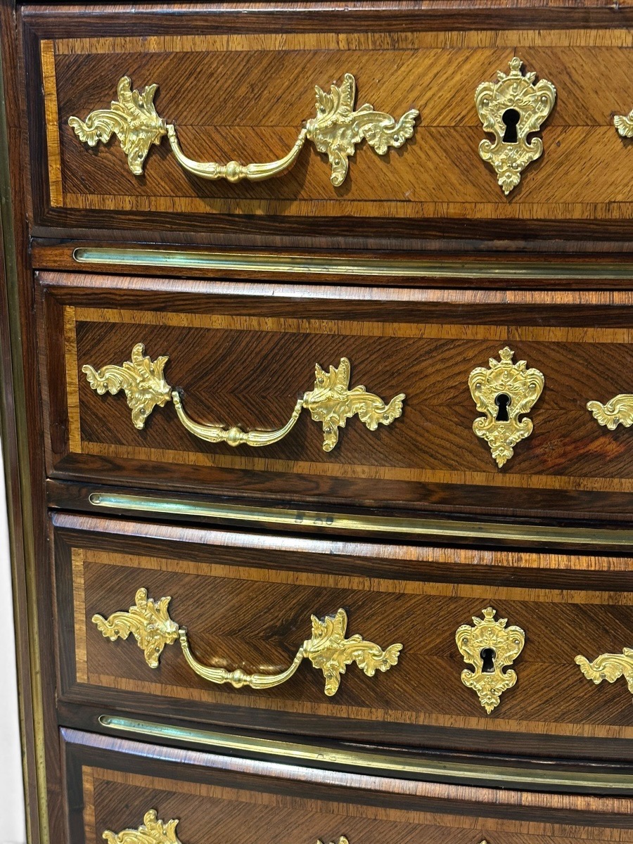 Louis XV-era Marquetry Chest Of Drawers – 18th Century-photo-3