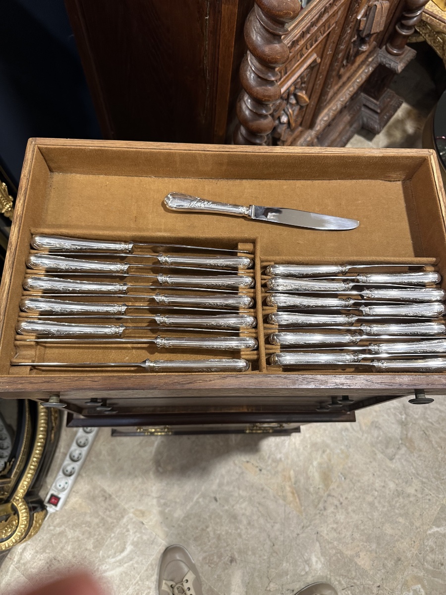 Ménagère Christofle modèle Marly – 150 pièces en métal argenté-photo-1