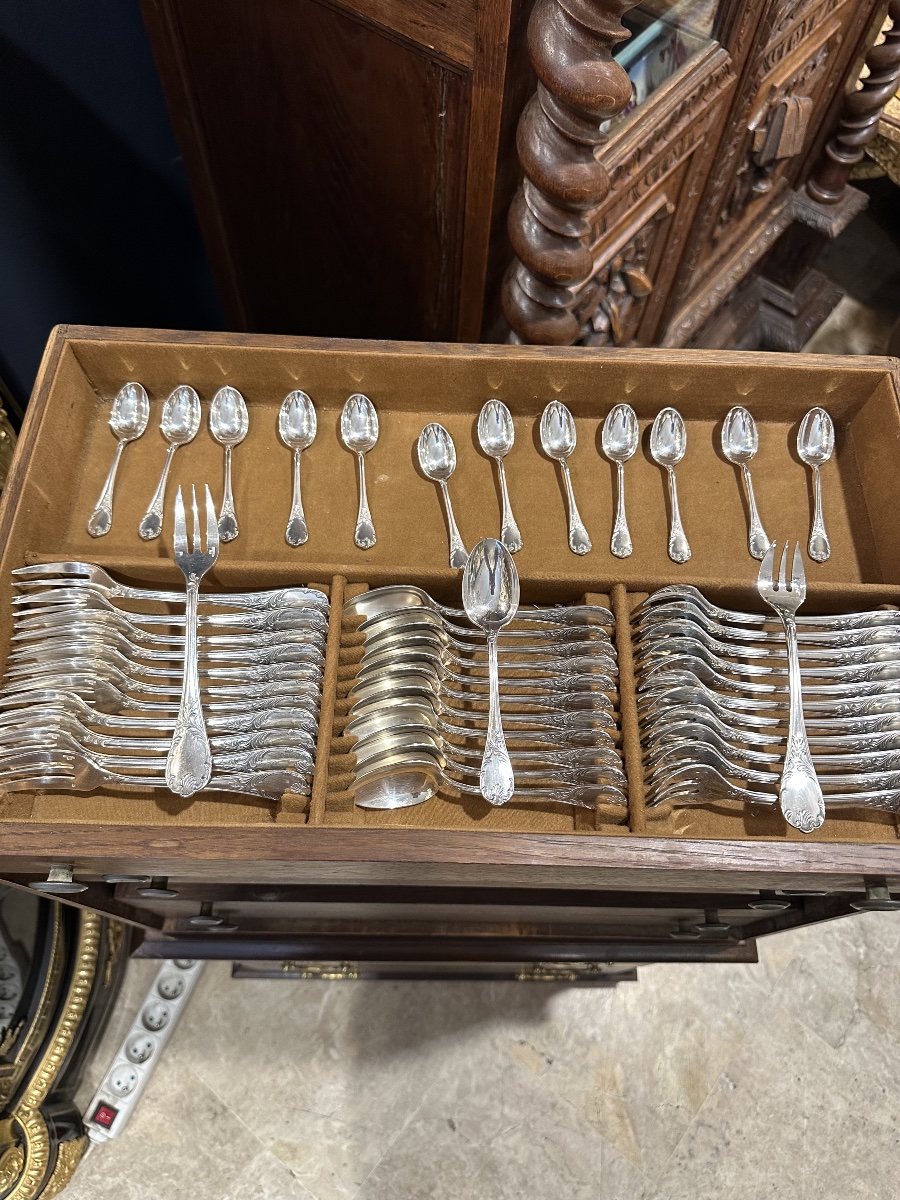 Ménagère Christofle modèle Marly – 150 pièces en métal argenté-photo-4