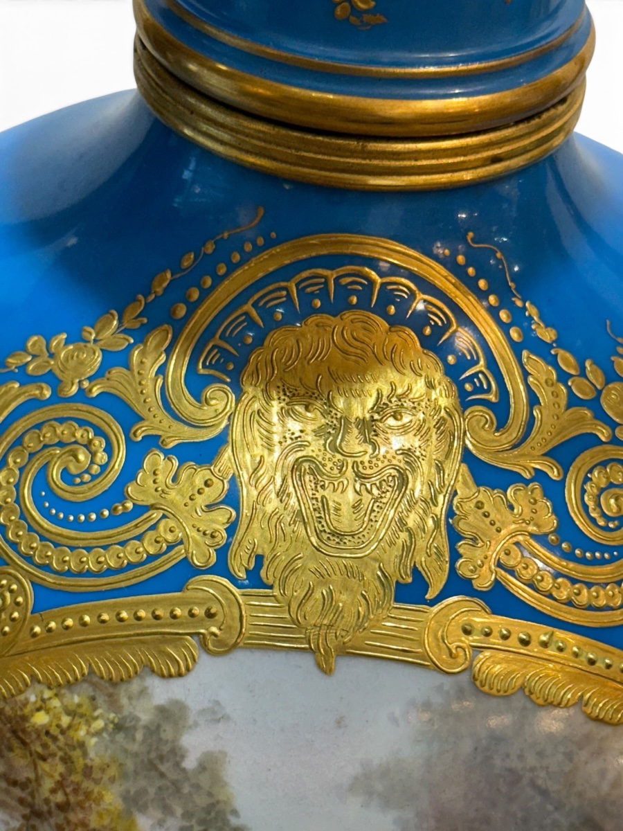 Pair Of Large Lidded Vases Made Of Sèvres Porcelain-photo-8