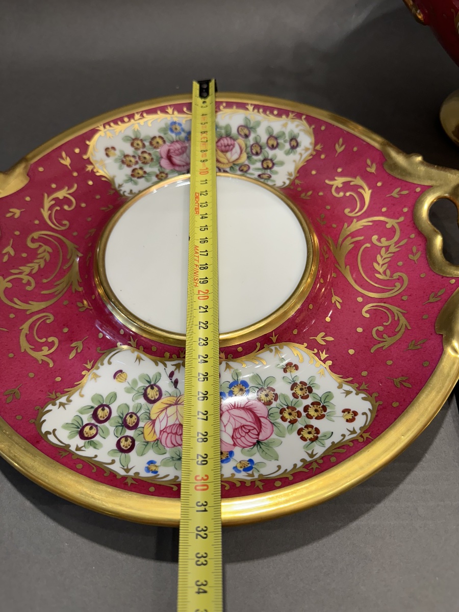 Pair Of Lidded Soup Tureens Made Of Limoges Porcelain By P. Pastaud – Hand-painted Design-photo-7