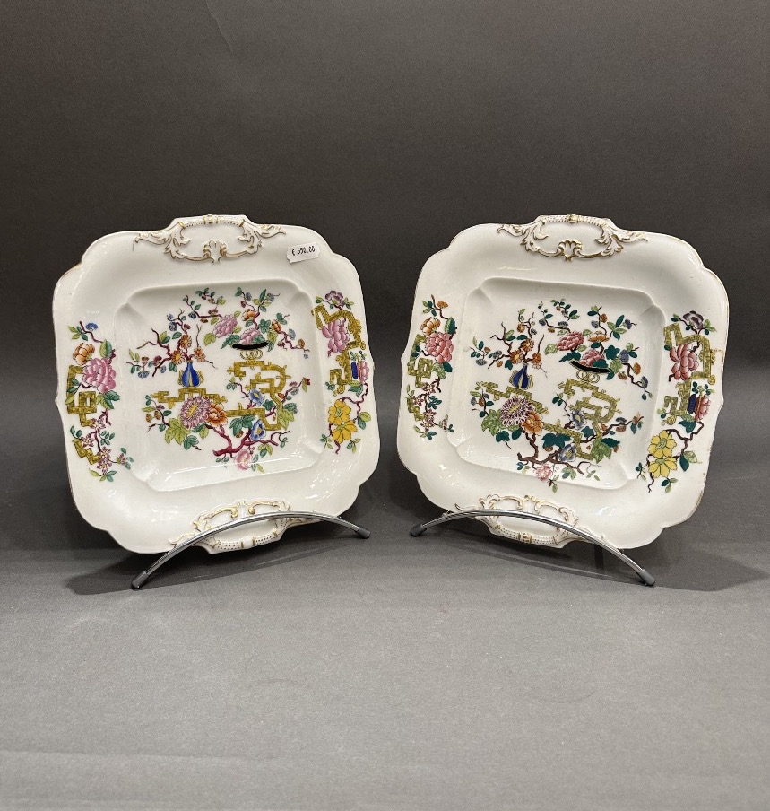 Pair Of Porcelain Serving Dishes – Chinese-style Design – Jp Brand