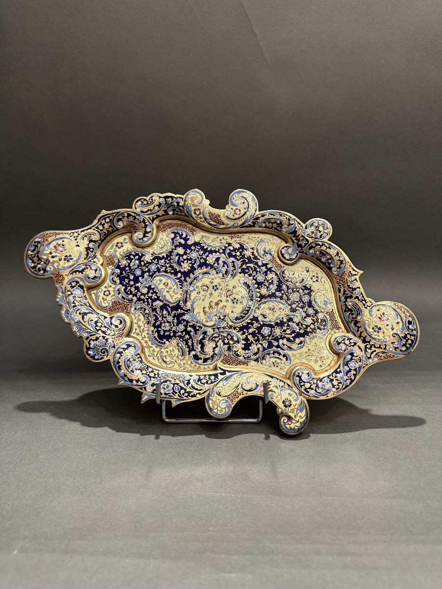 Enameled Cloisonné Trinket Dish – Oriental Design – 37 × 22 -photo-3