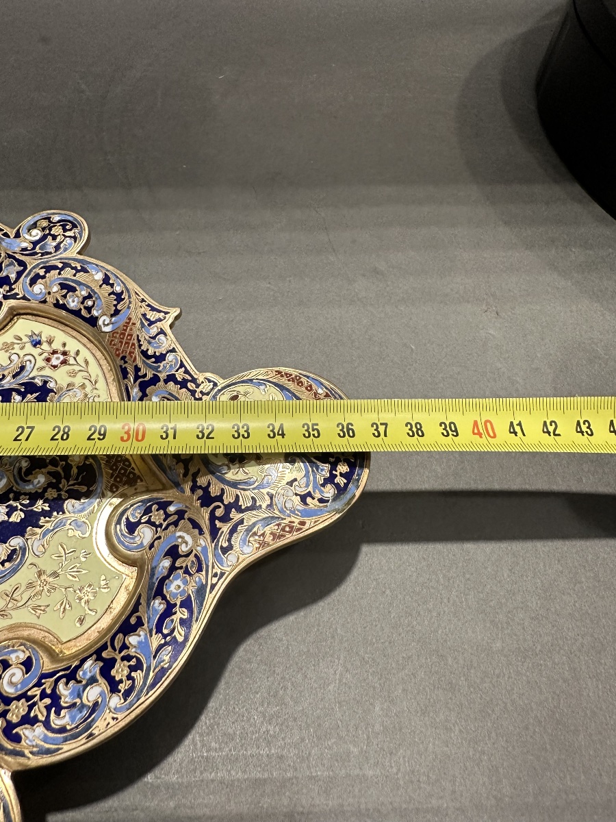 Enameled Cloisonné Trinket Dish – Oriental Design – 37 × 22 -photo-4