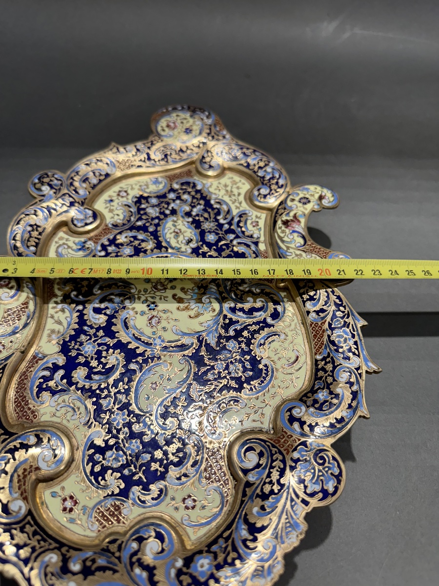 Enameled Cloisonné Trinket Dish – Oriental Design – 37 × 22 -photo-1