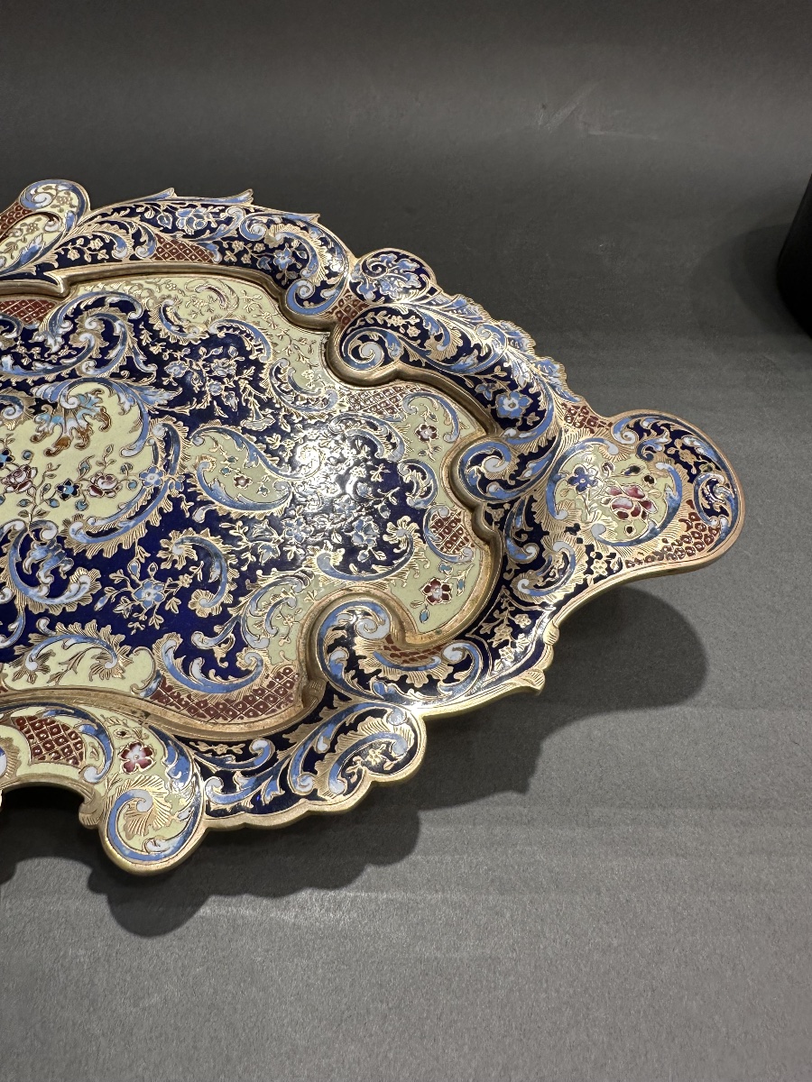 Enameled Cloisonné Trinket Dish – Oriental Design – 37 × 22 -photo-2