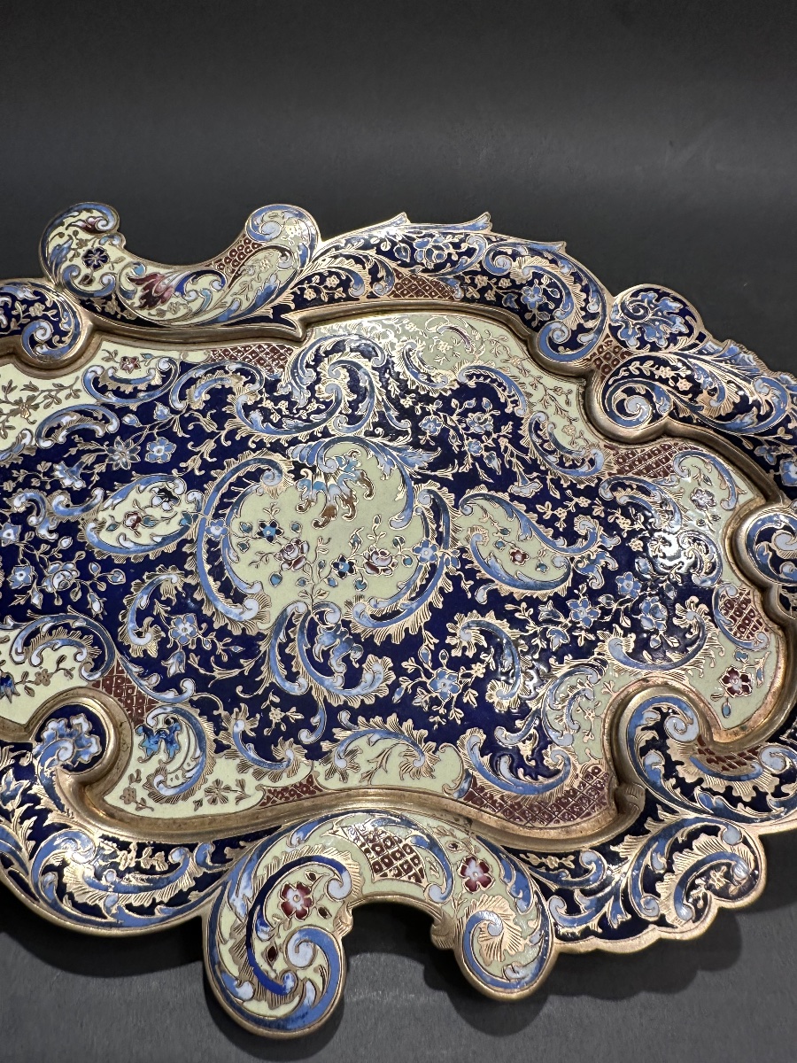 Enameled Cloisonné Trinket Dish – Oriental Design – 37 × 22 -photo-3