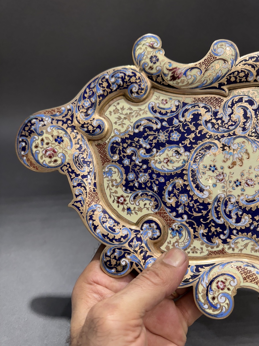 Enameled Cloisonné Trinket Dish – Oriental Design – 37 × 22 -photo-4