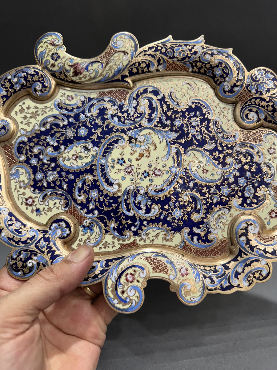 Enameled Cloisonné Trinket Dish – Oriental Design – 37 × 22 -photo-5