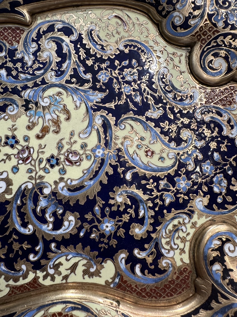 Enameled Cloisonné Trinket Dish – Oriental Design – 37 × 22 -photo-6