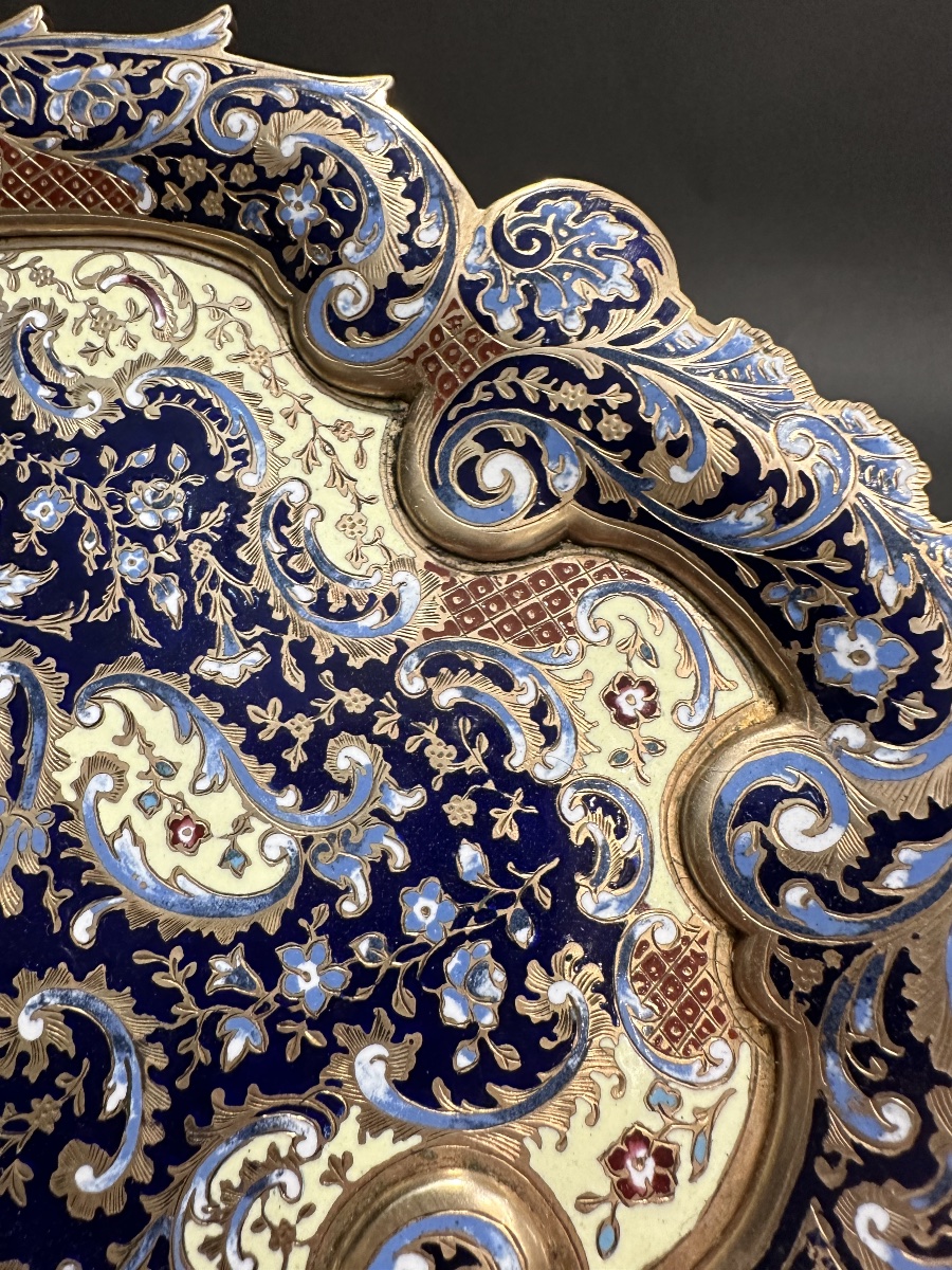 Enameled Cloisonné Trinket Dish – Oriental Design – 37 × 22 -photo-8