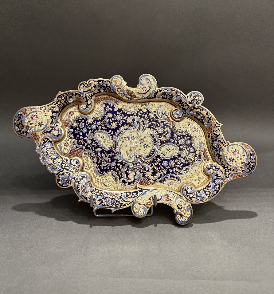 Enameled Cloisonné Trinket Dish – Oriental Design – 37 × 22 
