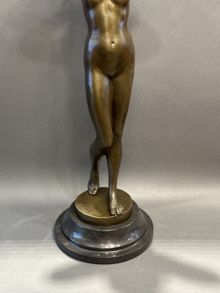 Statue en bronze signée Pittaluga – Hauteur 76 cm-photo-4