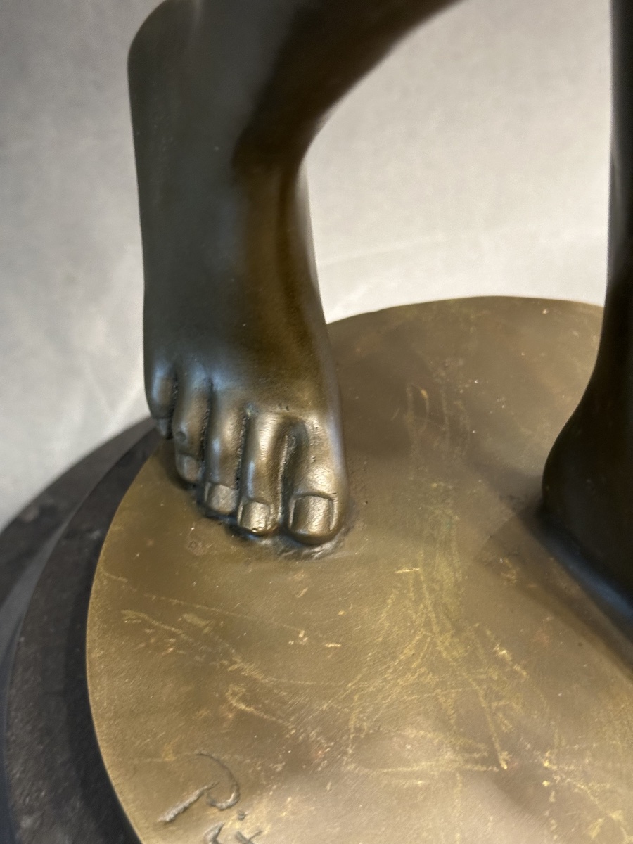 Statue en bronze signée Pittaluga – Hauteur 76 cm-photo-5