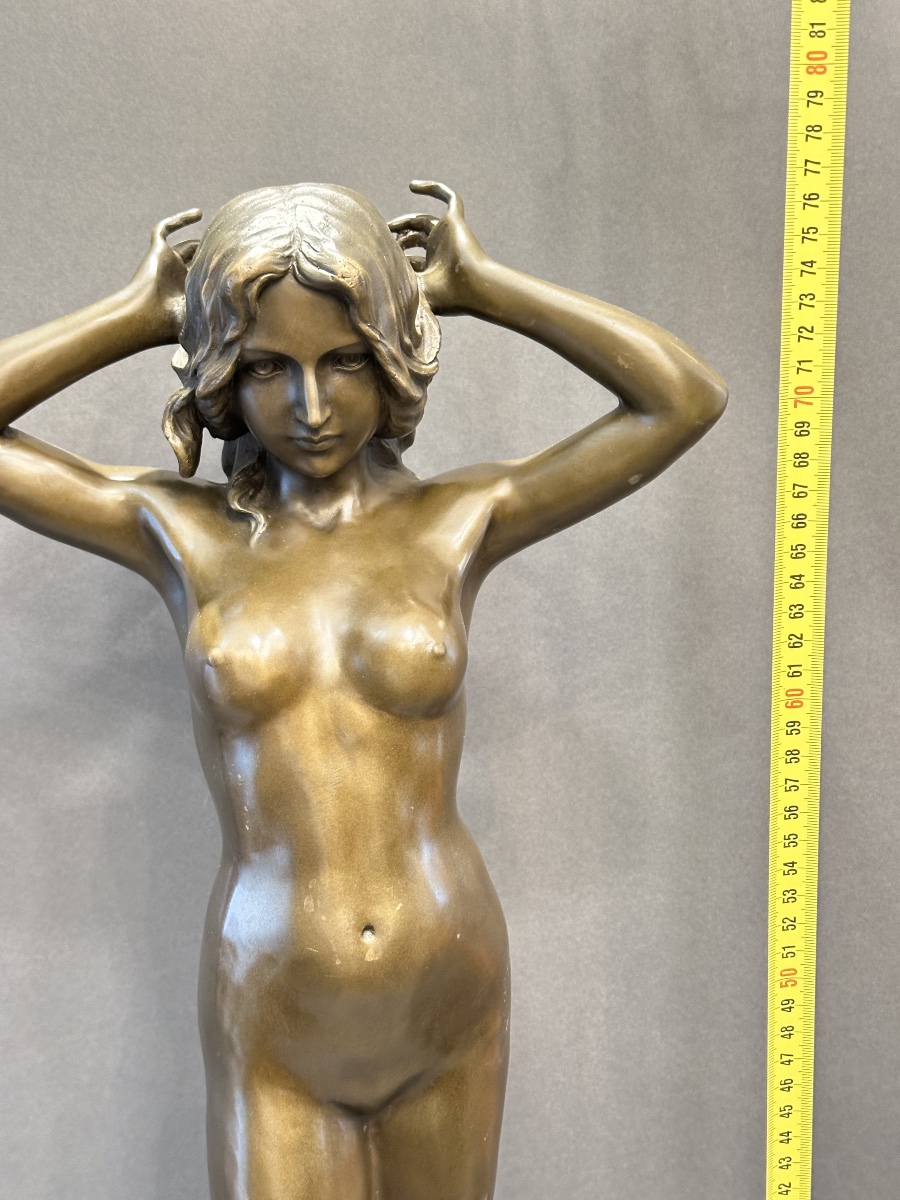 Statue en bronze signée Pittaluga – Hauteur 76 cm-photo-7