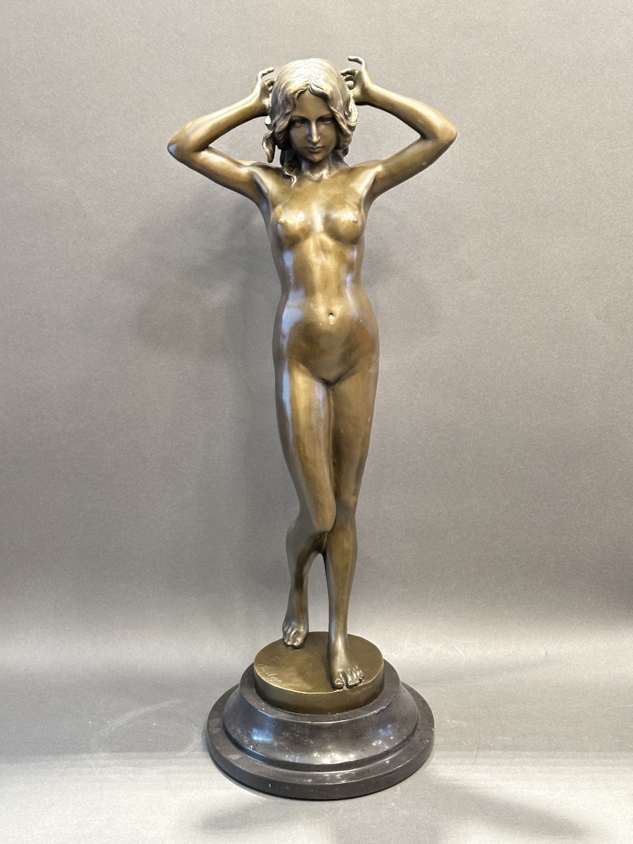 Statue en bronze signée Pittaluga – Hauteur 76 cm