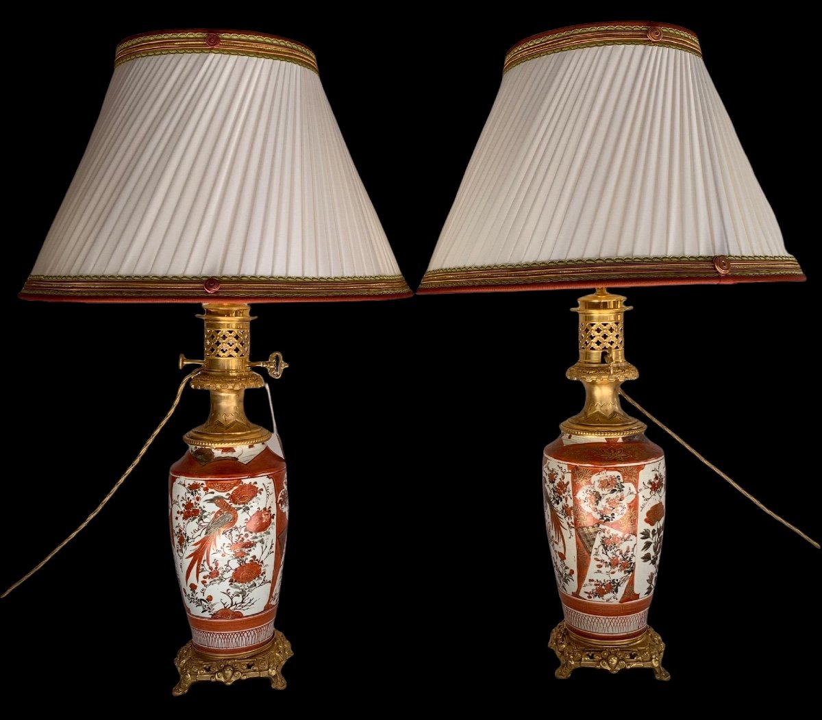 Paire De Lampes Canton, Style XIXème