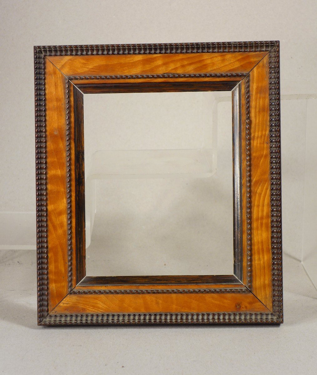 Small Nineteenth Frame Wood Veneer Rebate: 12.5 X 15.5 Cm