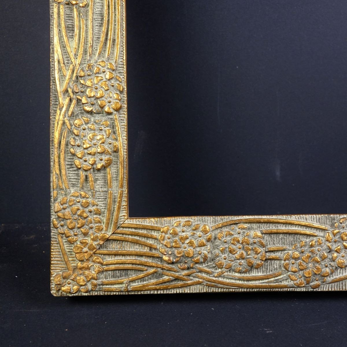 Cadre Baguette Art-Nouveau  d'époque Feuillure : 28,5 x 22,5 cm-photo-3