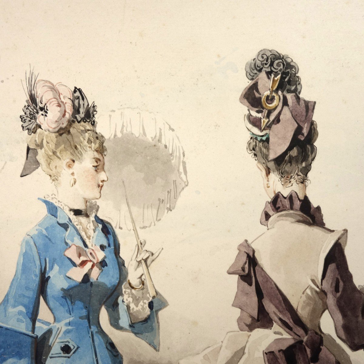 émile Préval • Original Watercolor Fashion Illustration • Plate 1134 B Napoleon III-photo-3
