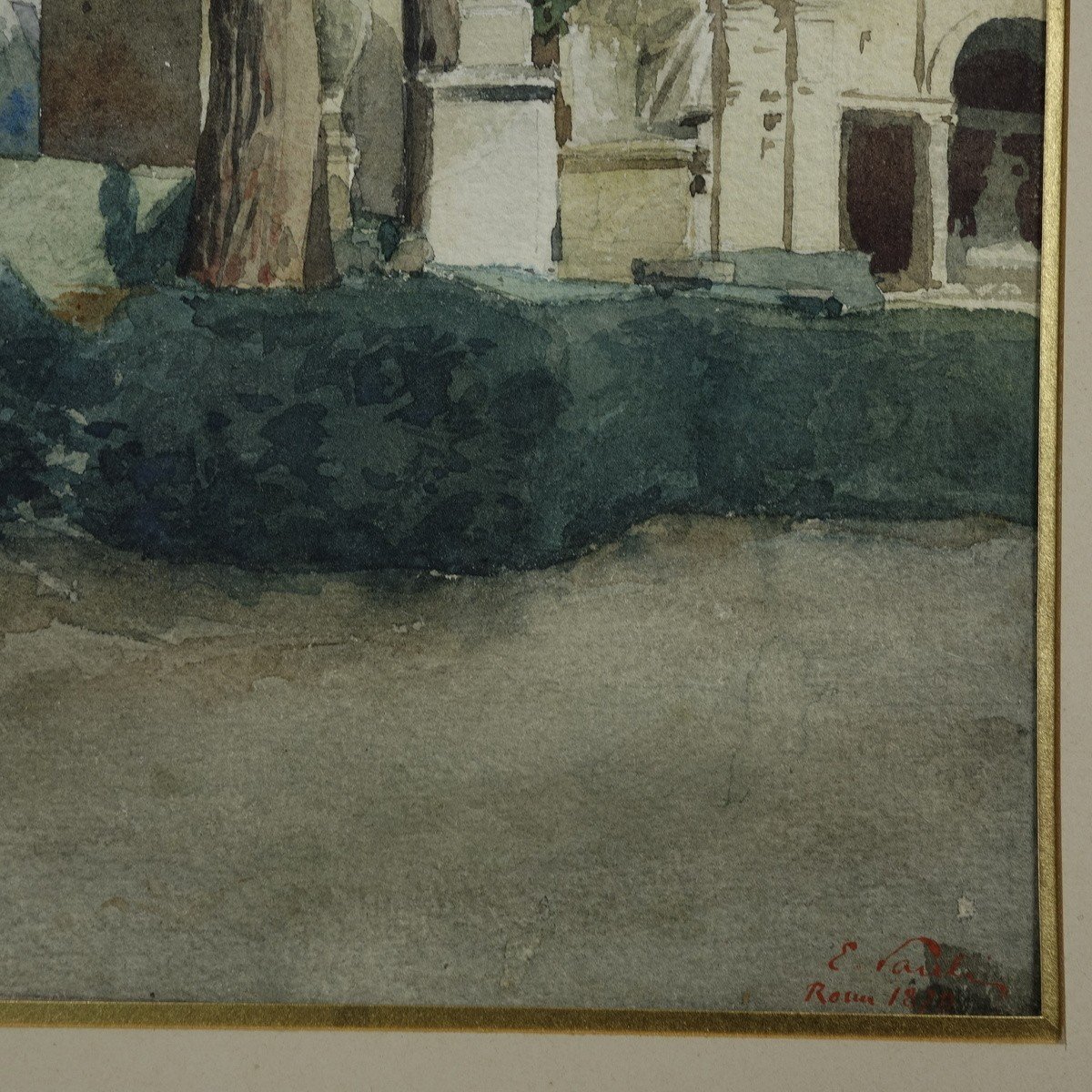 Edmond Jean-baptiste Paulin (1848-1915) Terrace Villa Medici Rome 1870-photo-2