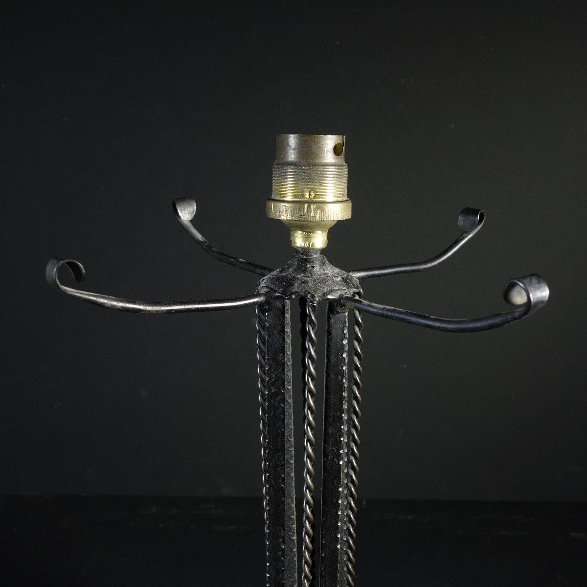 Art-deco Wrought Iron Lamp Base-photo-3