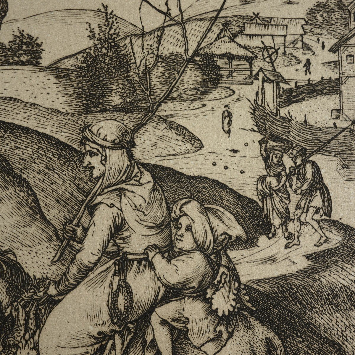 d'Après Martin Schongauer 1470-1491 Famille De Paysans Héliographie Amand-durant Romilly XXe-photo-3
