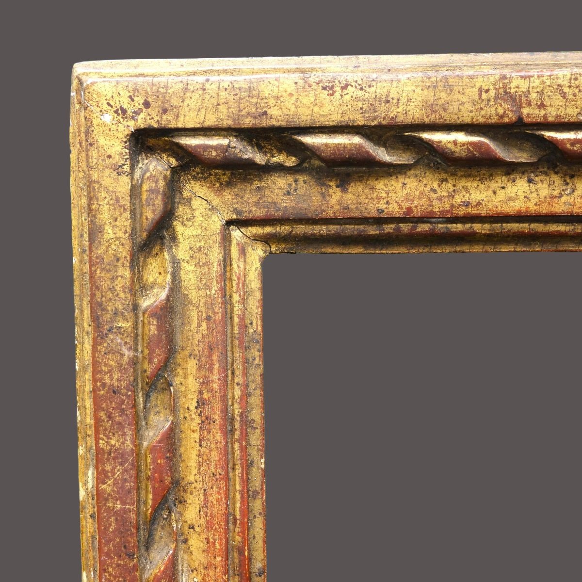 XVIII Golden Wood Frame Decor Twisted Ribbon Rebate: 45 X 53.5 Cm