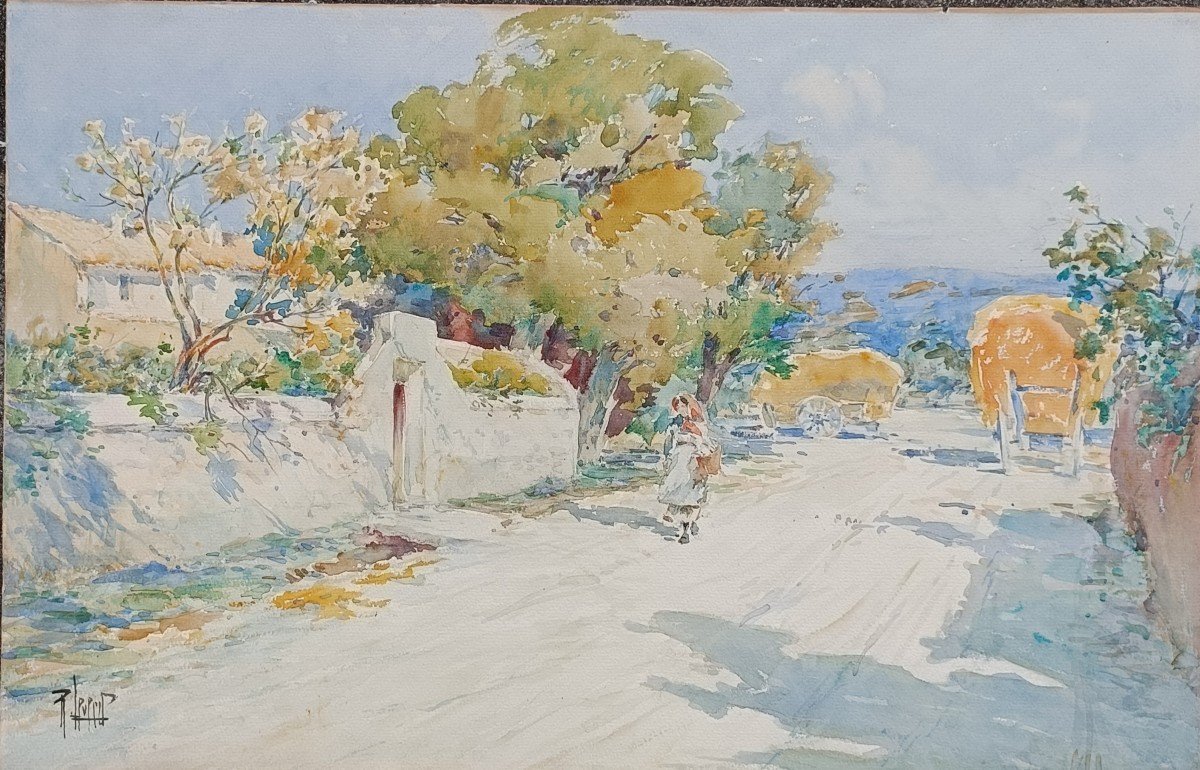 René Leverd (1872-1938) Avignon Aquarelle  Ca 1920