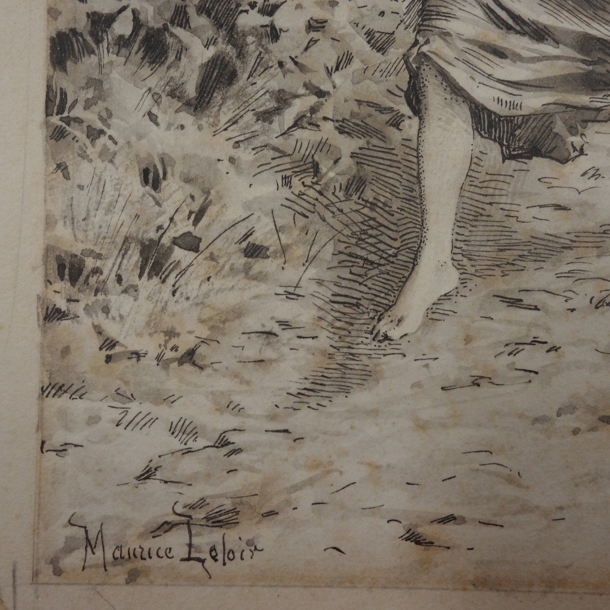 Maurice Leloir (1853-1940) Dessin d' Illustration Encre Et Gouache-photo-2