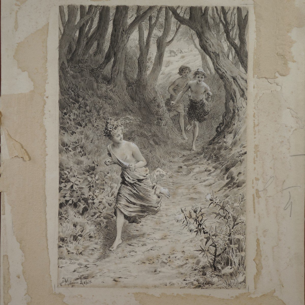 Maurice Leloir (1853-1940) Dessin d' Illustration Encre Et Gouache-photo-1