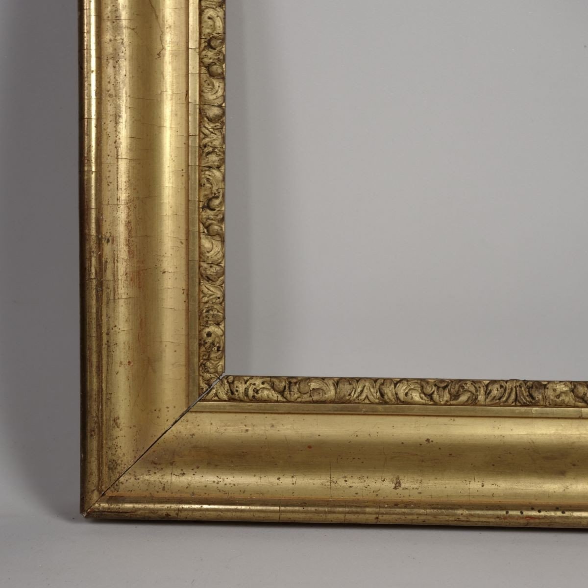 19th Century Frame Gilded Wood Gold Leaf Rebate: 22.5 X 27.5 Cm-photo-4