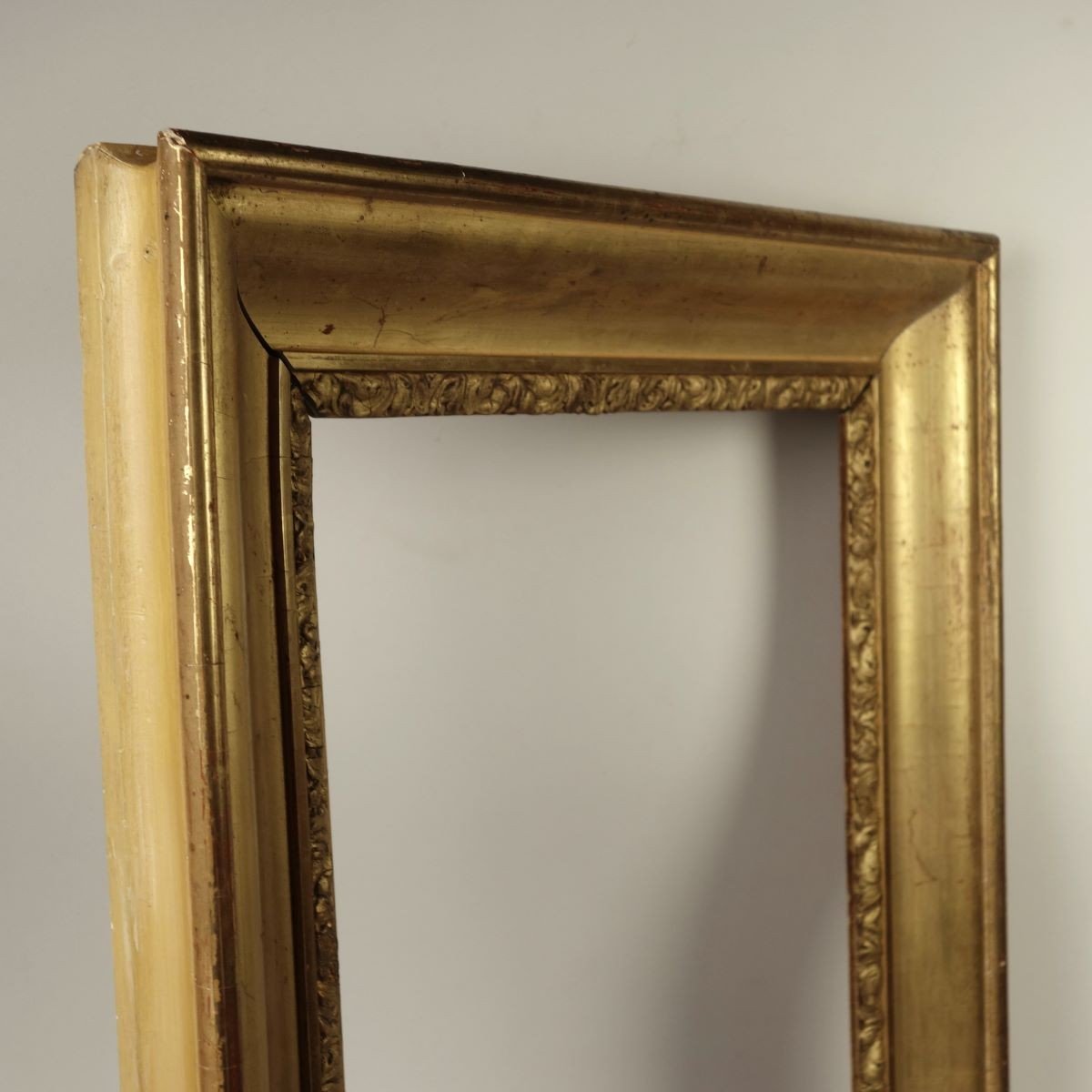 19th Century Frame Gilded Wood Gold Leaf Rebate: 22.5 X 27.5 Cm-photo-2