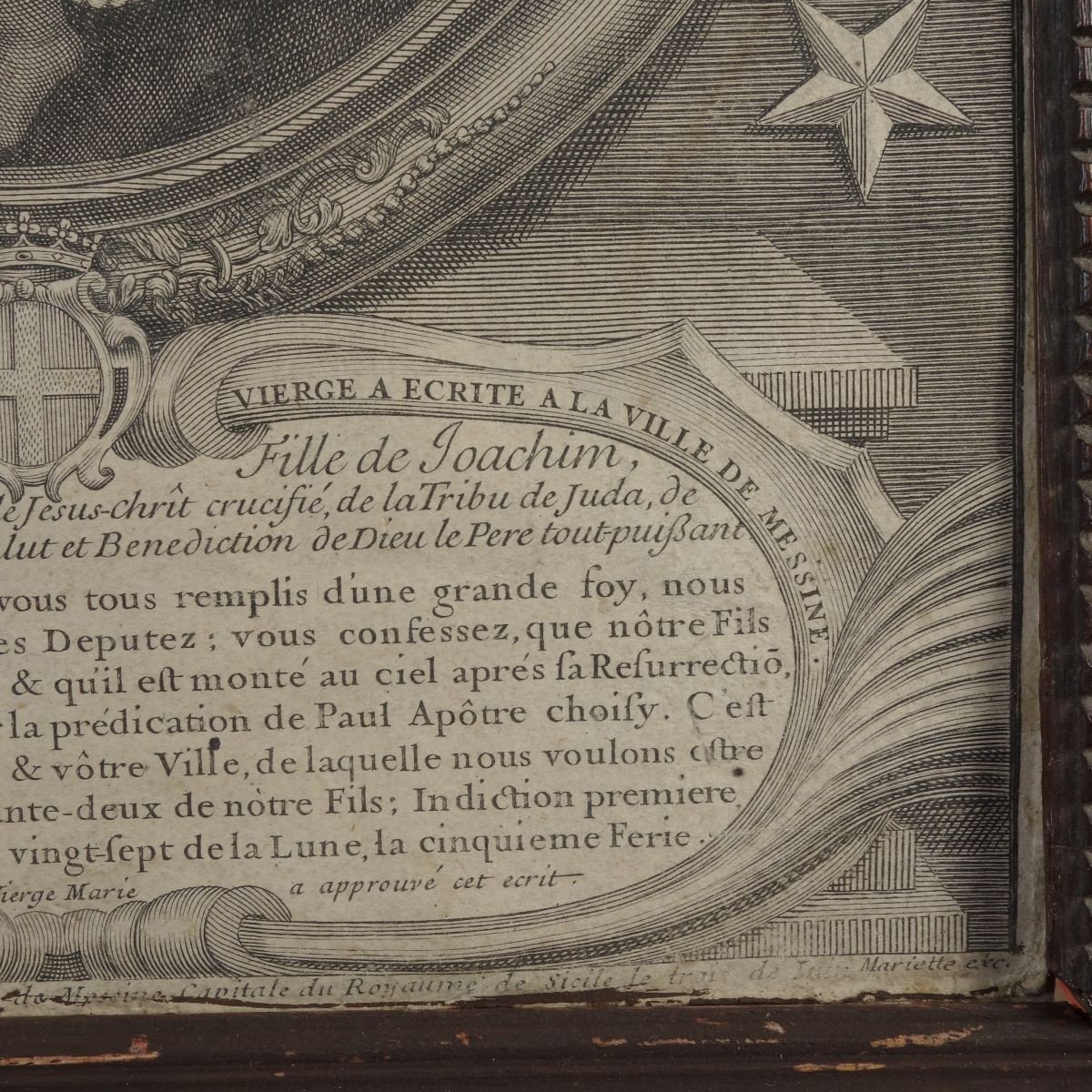 Pierre-Jean Mariette (1694-1774) Lettre De La Vierge Estampe XVIIIe -photo-3